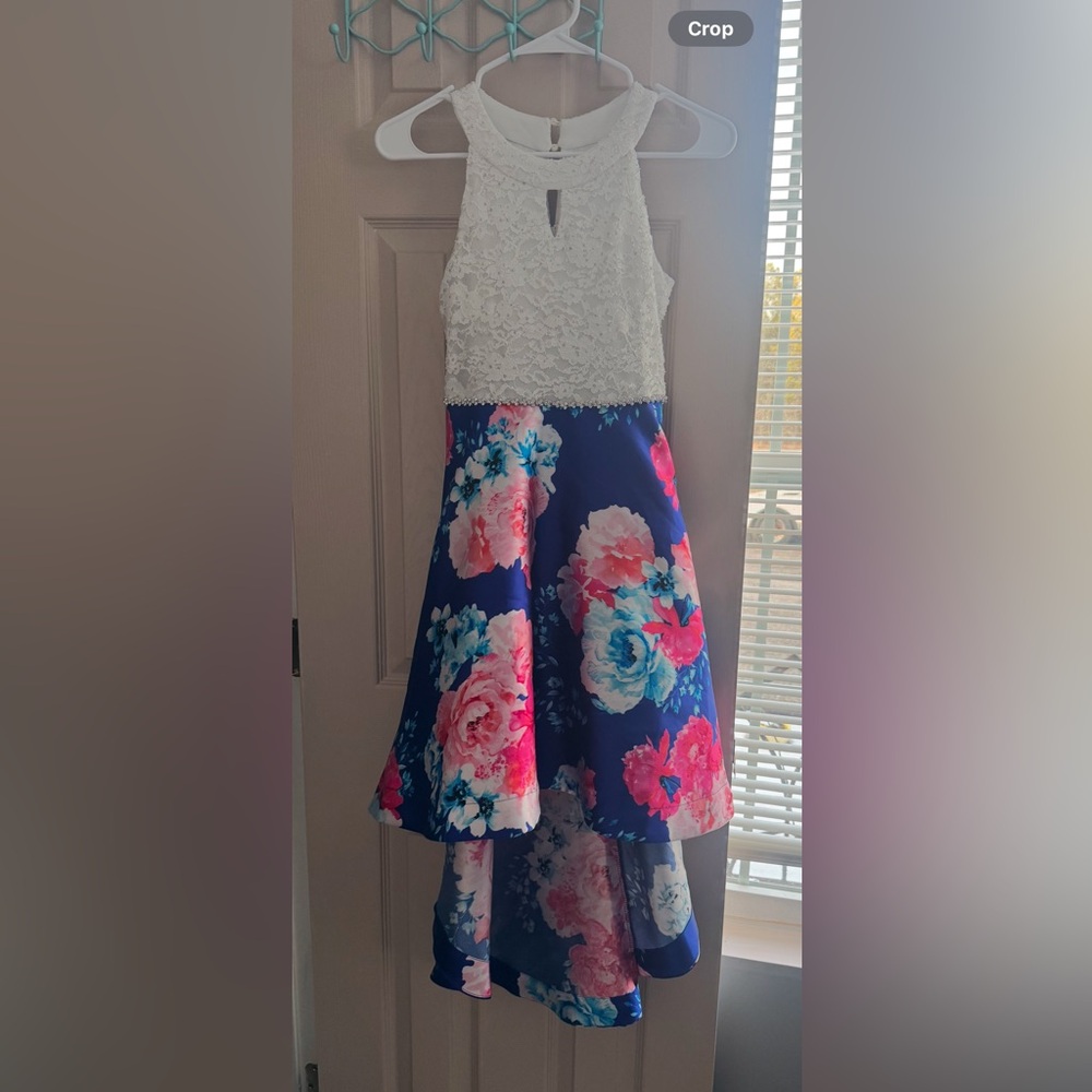 Youth Size 14 Beautiful Floral High Low Dress